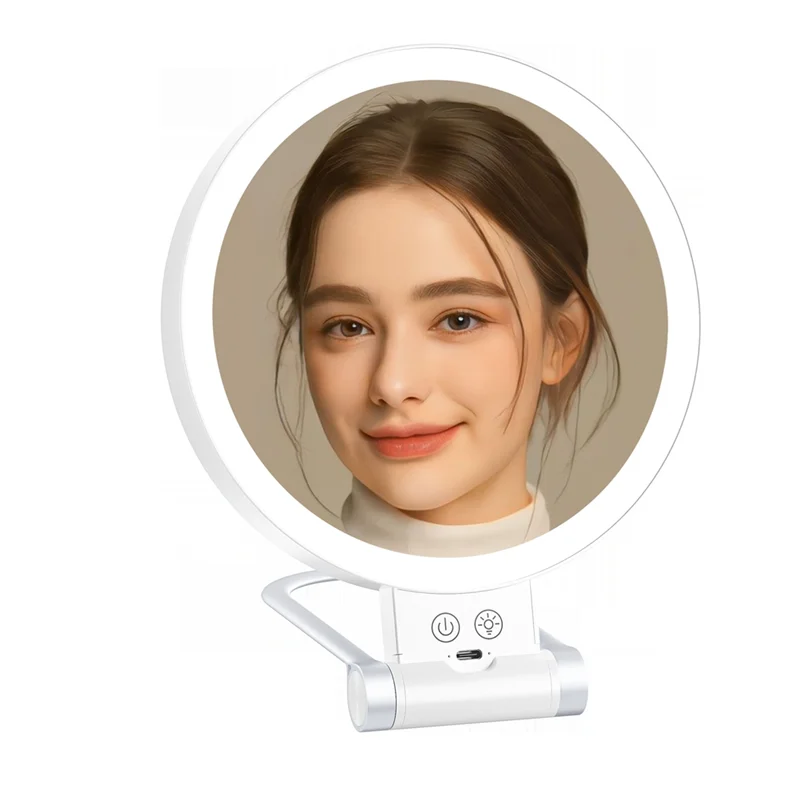 BAAN-10X Magnifying Makeup Mirror With Lights And Magnification,3 Colors Desktop LED Mirror And Vanity Mirror For Travel