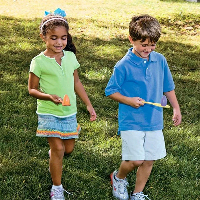 6-delige eierlepel racespelsets, houten balansrelaisspellen voor kinderen carnaval verjaardagsfeestje buitenspellen