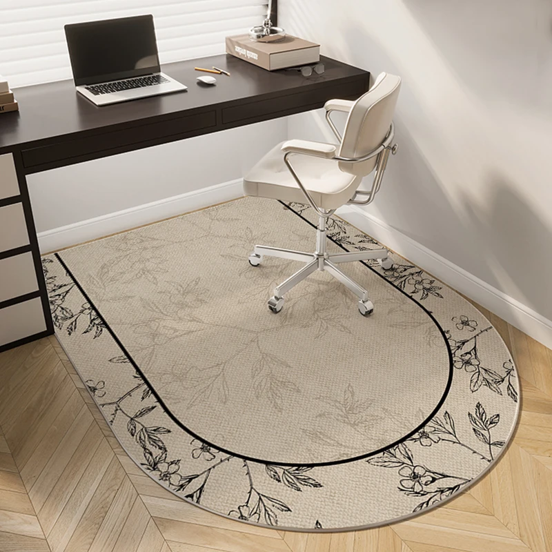 VIKAMA Vintage-Style Study Swivel Chair Carpet with Soundproofing and Anti-Slip Mat Office & Gaming Room Rug Home Decor