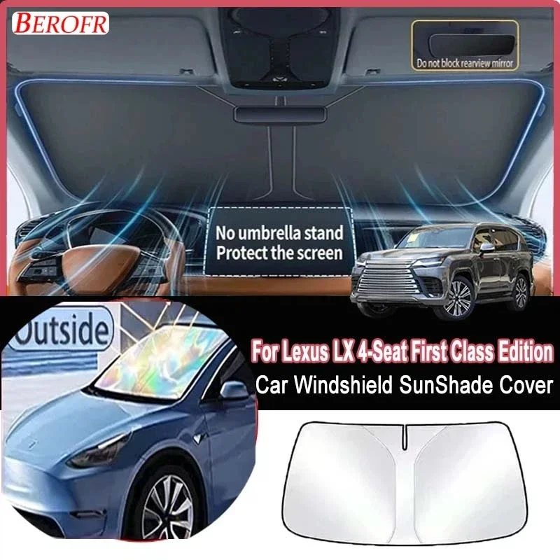 For Lexus LX 4-Seat First Class Edi 2022-2026 Car Windshield Sunshade Cover Front Window Sun Shade Heat Insulation Summer