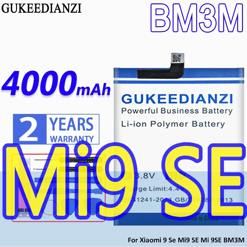 High Capacity GUKEEDIANZI Battery BM3M 4000mAh For Xiaomi 9 Se