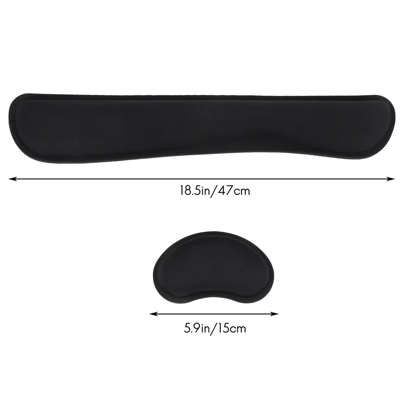 Gel Memory Foam Set Keyboard Wrist Rest Pad, Mouse Wrist Cushion Support For Office, Lightweight,Black