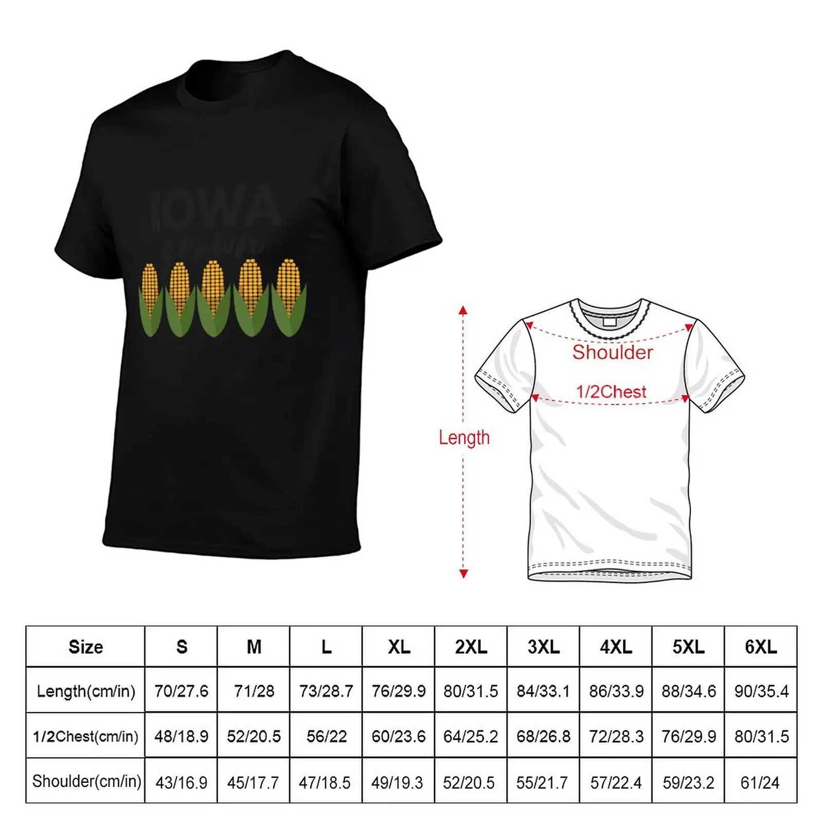 Iowa Grown T-Shirt t shirts for man slim fit cotton tshirt 100% t shirts for man pack cotton T-Shirt