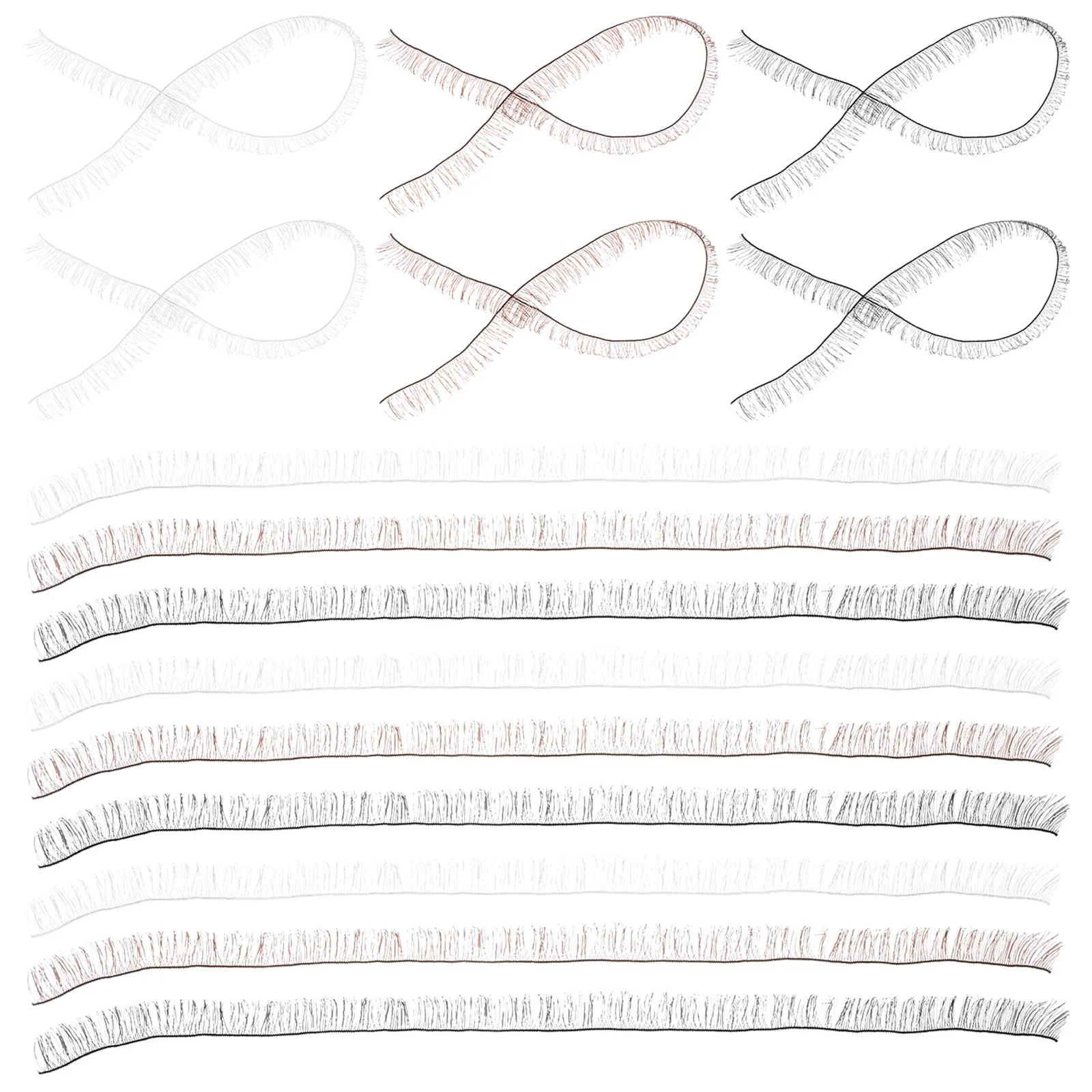 30 قطعة شرائط الرموش يدويا لينة واقعية طويلة الرموش الصناعية 20 سنتيمتر ماكياج الزخرفية DIY بها بنفسك الاكسسوارات الحرفية
