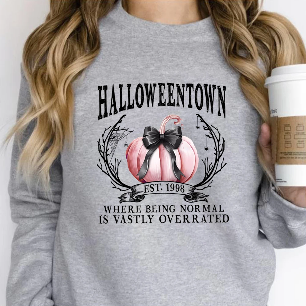 Halloween Pumpkin Sweatshirt Halloweentown 1998 Shirt Retro Halloween Hoodie Pink Pumpkin Shirt Coquette Halloween Sweatshirts