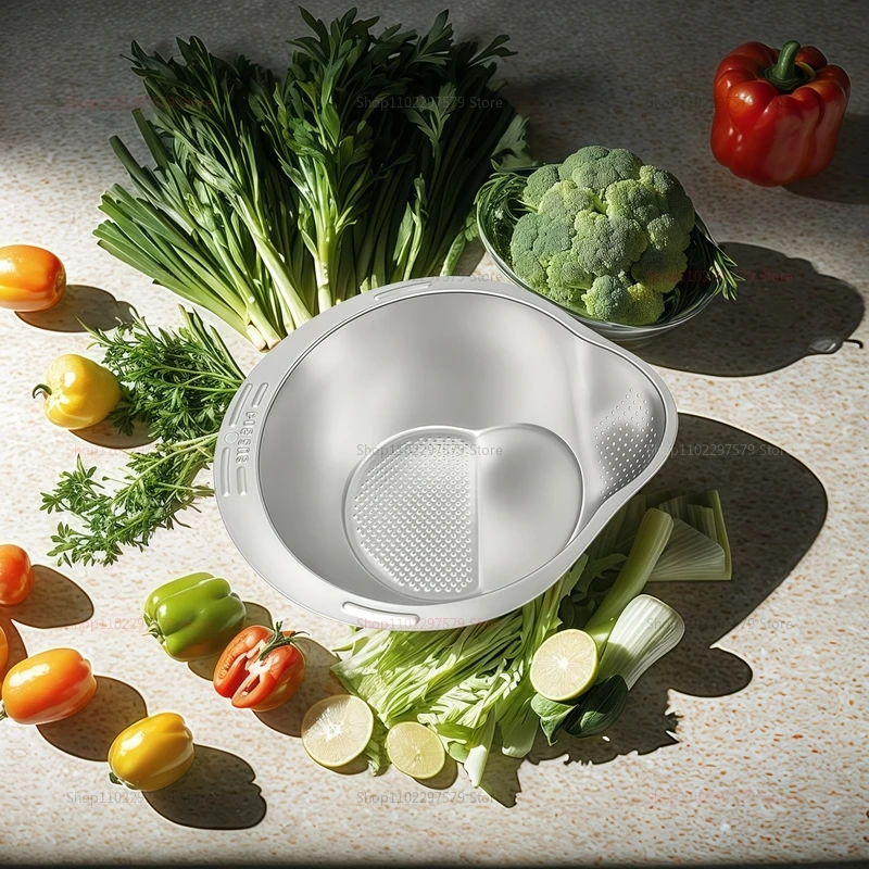 الفولاذ المقاوم للصدأ الأرز غسالة مصفاة السلطانية 304 الغذاء الصف غربال مصفاة لغسل الأرز الفواكه والخضروات أواني المطبخ