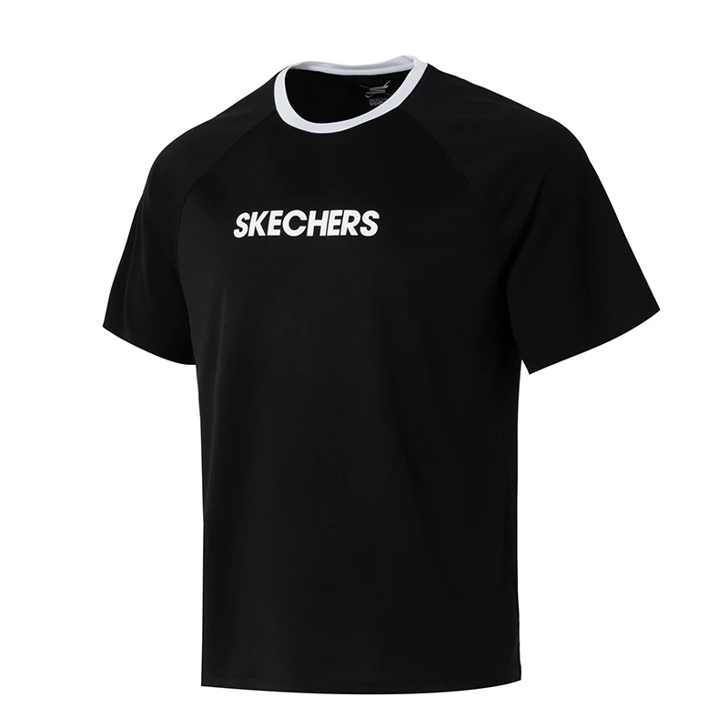

Мужские и женские трикотажные футболки Skechers, свободные дышащие топы с круглым вырезом, повседневные топы для бега для фитнеса на открытом воздухе P225U120-03K8