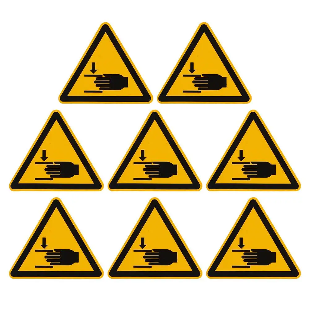 8 PCS Warning Label Sticker Safe Caution Stickers Security Refrigerator Safety Sign Signs for Workplace
