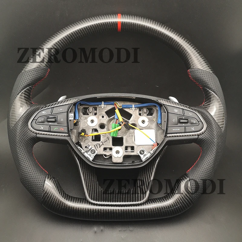 For 2020 2021 2022 Geely Xingyue Tugella No button Customsize Real Carbon Fiber+ Leather Steering Wheel