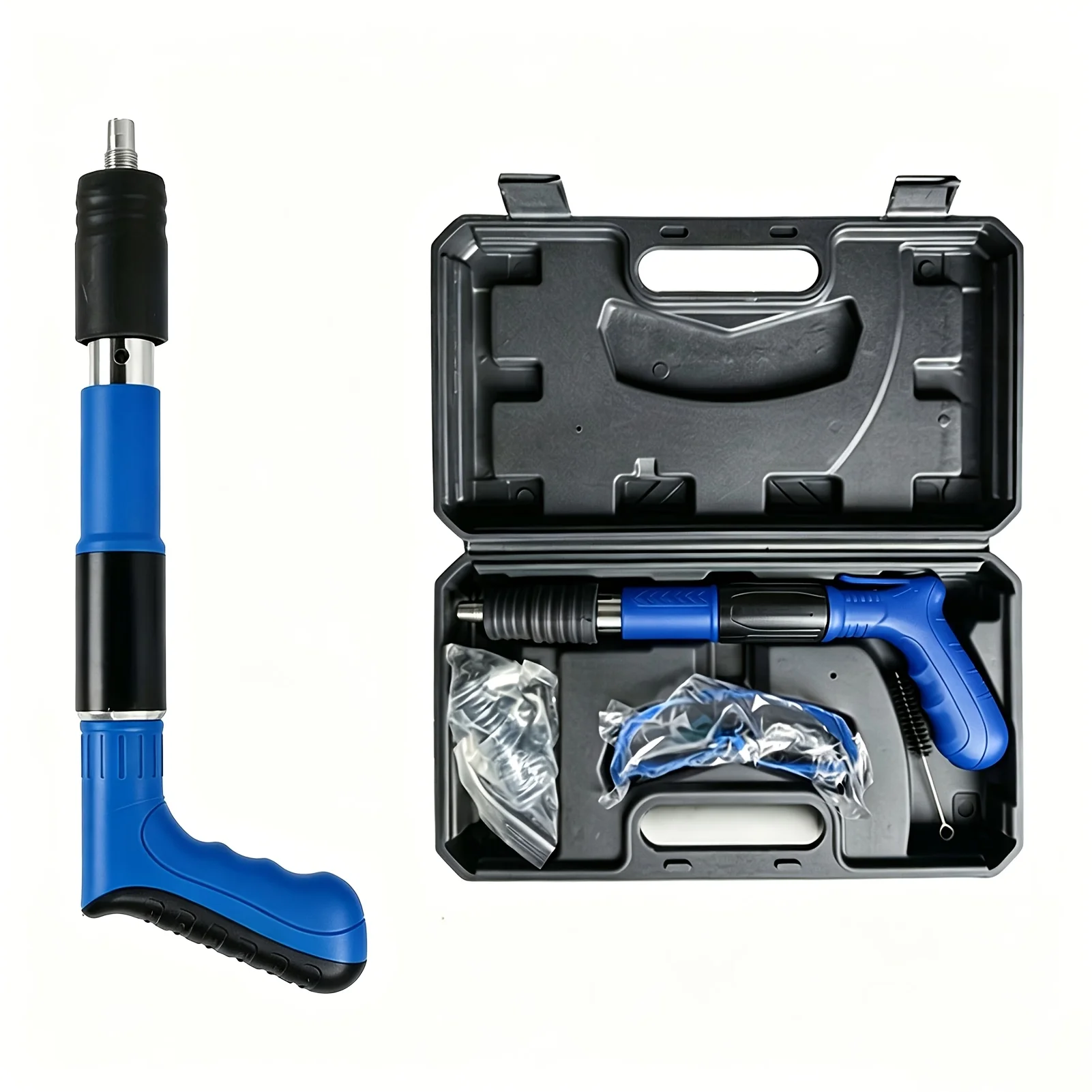 5-Speed Manual Steel Concrete Nail Gun Kit, Portable Fastening Tool for Wall Anchor & Wire Slotting