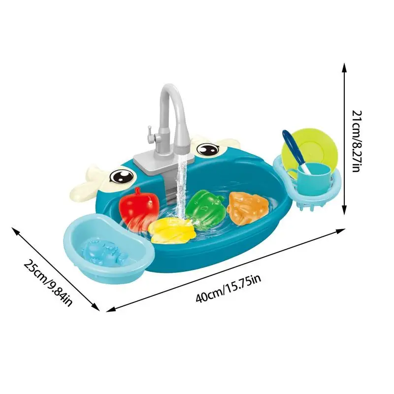 Simulado Kitchen Sink Toy Set para crianças, pia infantil, brinquedos educativos, Toddlers Wash Suit, fingir jogar