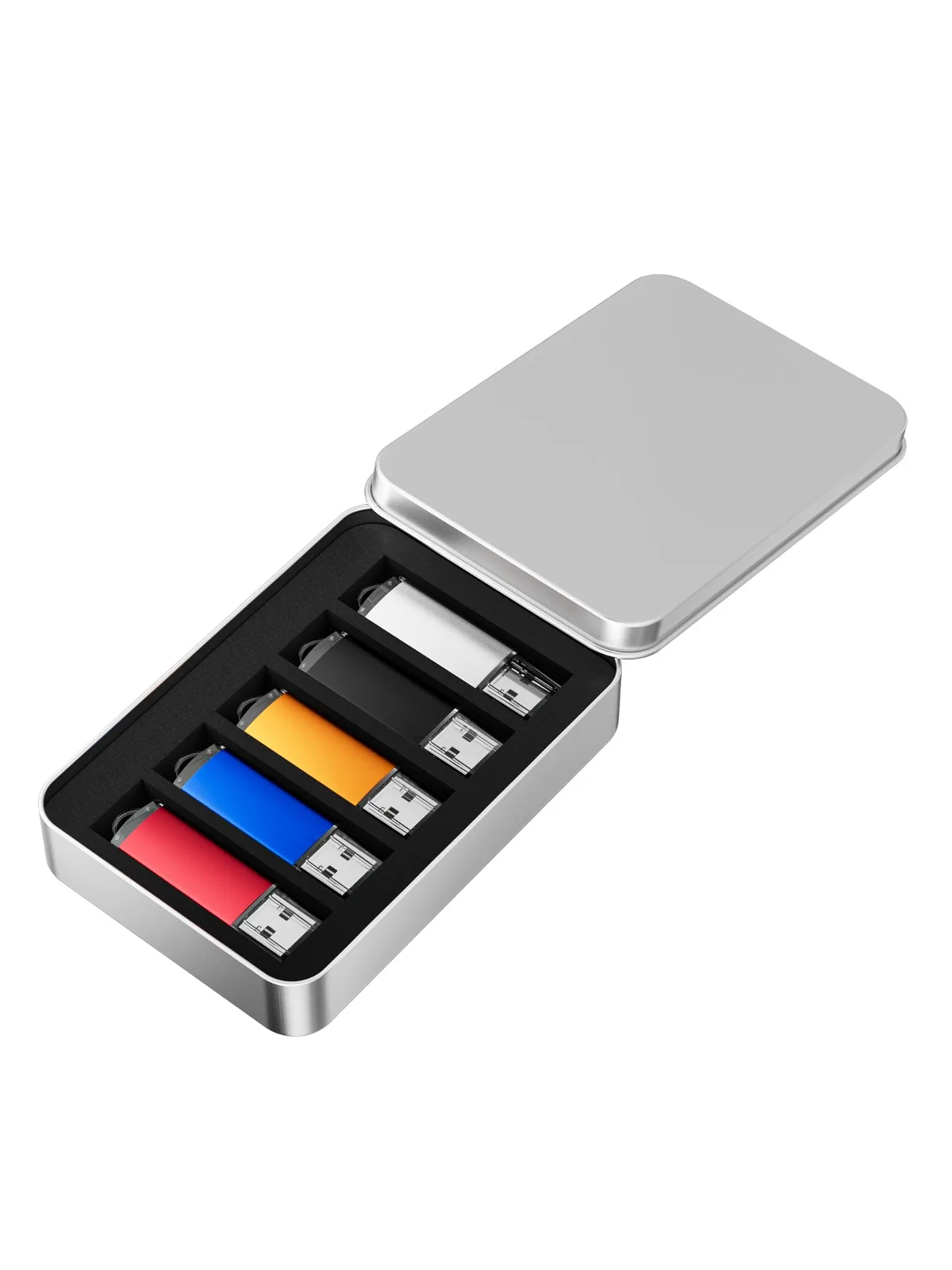 5 Stück 10 Stück USB-Stick 128GB Kostenlose Logoprägung Pen Drive 64GB Großhandel Pendrive 32GB Metall-Box Speicherstick Speichergerät