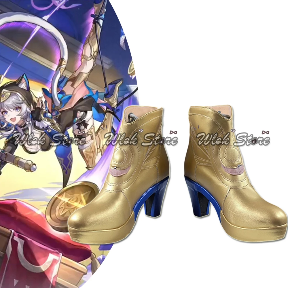 Jeu chiffre Honkai Star Rail Cosplay chaussures personnalisées bottes en cuir PU doré Halloween carnaval fête Costume accessoires hommes femmes