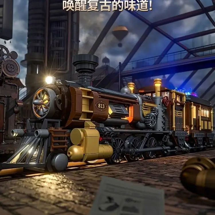 F9006 – Idealny zestaw klocków budowlanych z oświetleniem LED dla chłopców i entuzjastów steampunka