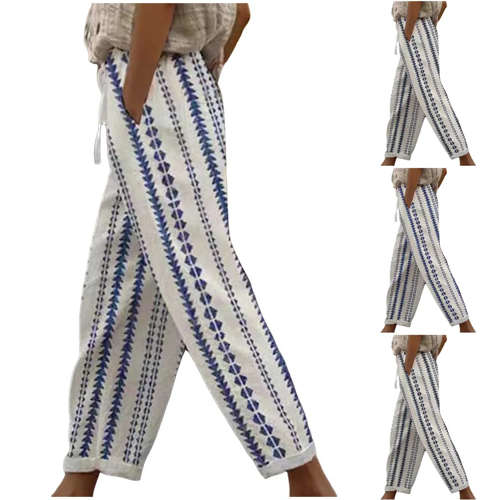 

Vintage Style Pants Women's 2024 Summer Geometry Printed Straight Leg Pants Streetwear Casual Pants Pantalones Fashion Pants