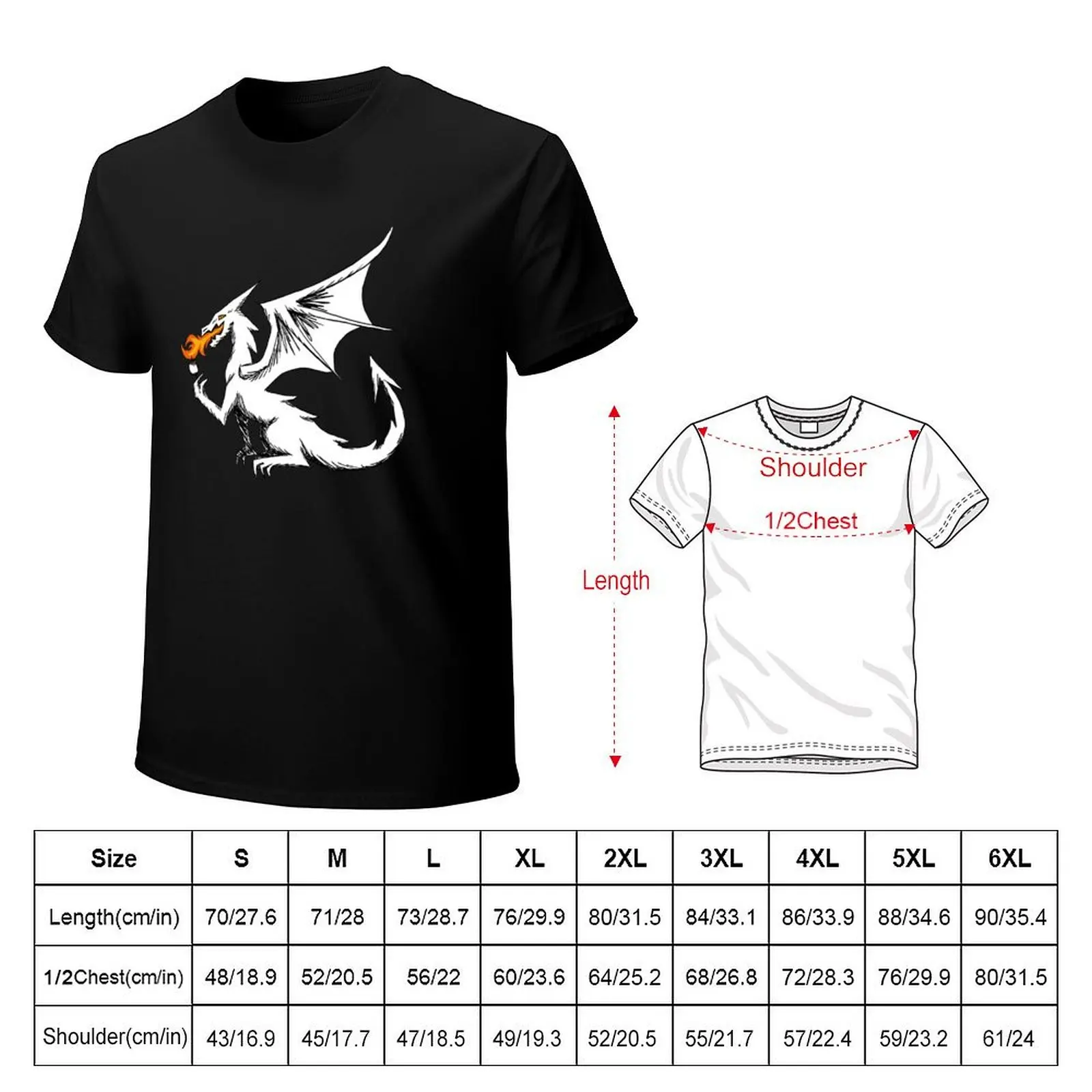 Marshmallow Toasting Dragon T-Shirt Big and Tall Solid Color T-Shirt