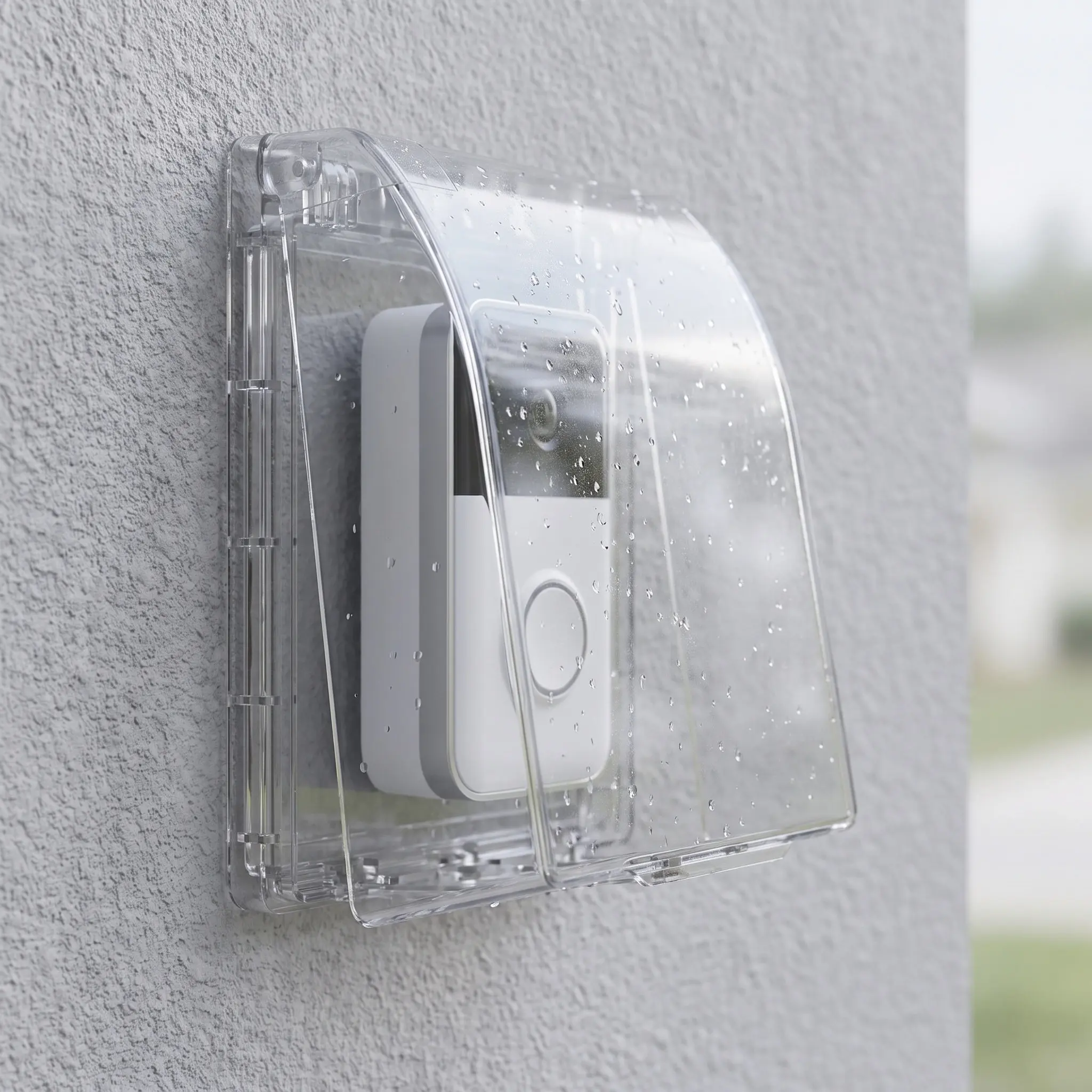 Doorbell Chime Cover Plastic Waterproof Protective Cover for Outdoor Indoor Doorbell Rain Dust Protector Box Only