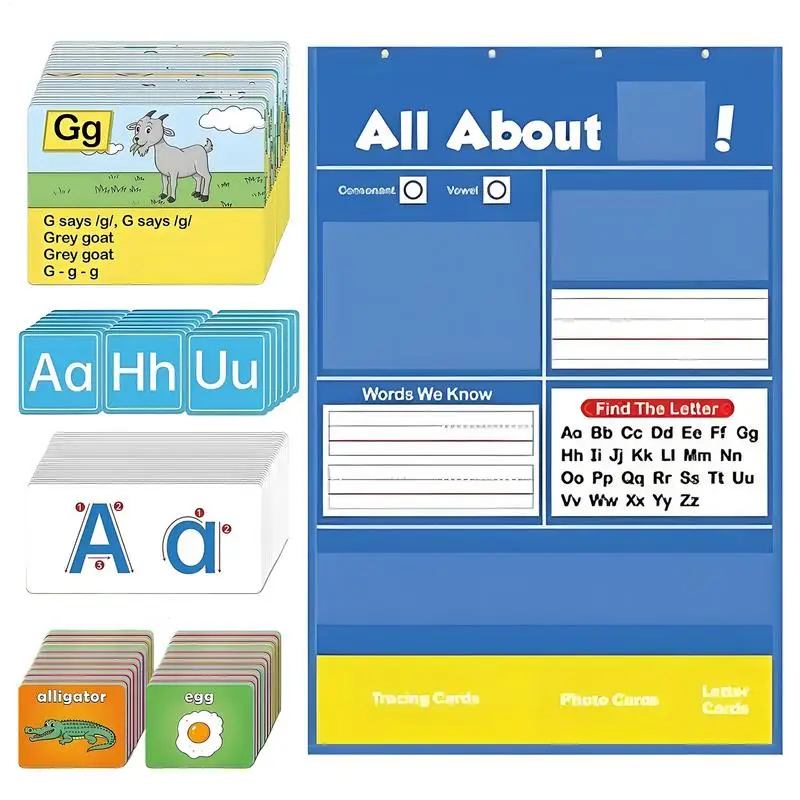 

Pocket Chart For Alphabet Learning Alphabet Pocket Chart For Kid Interactive Letter Handwriting Practice Tool For Preschool