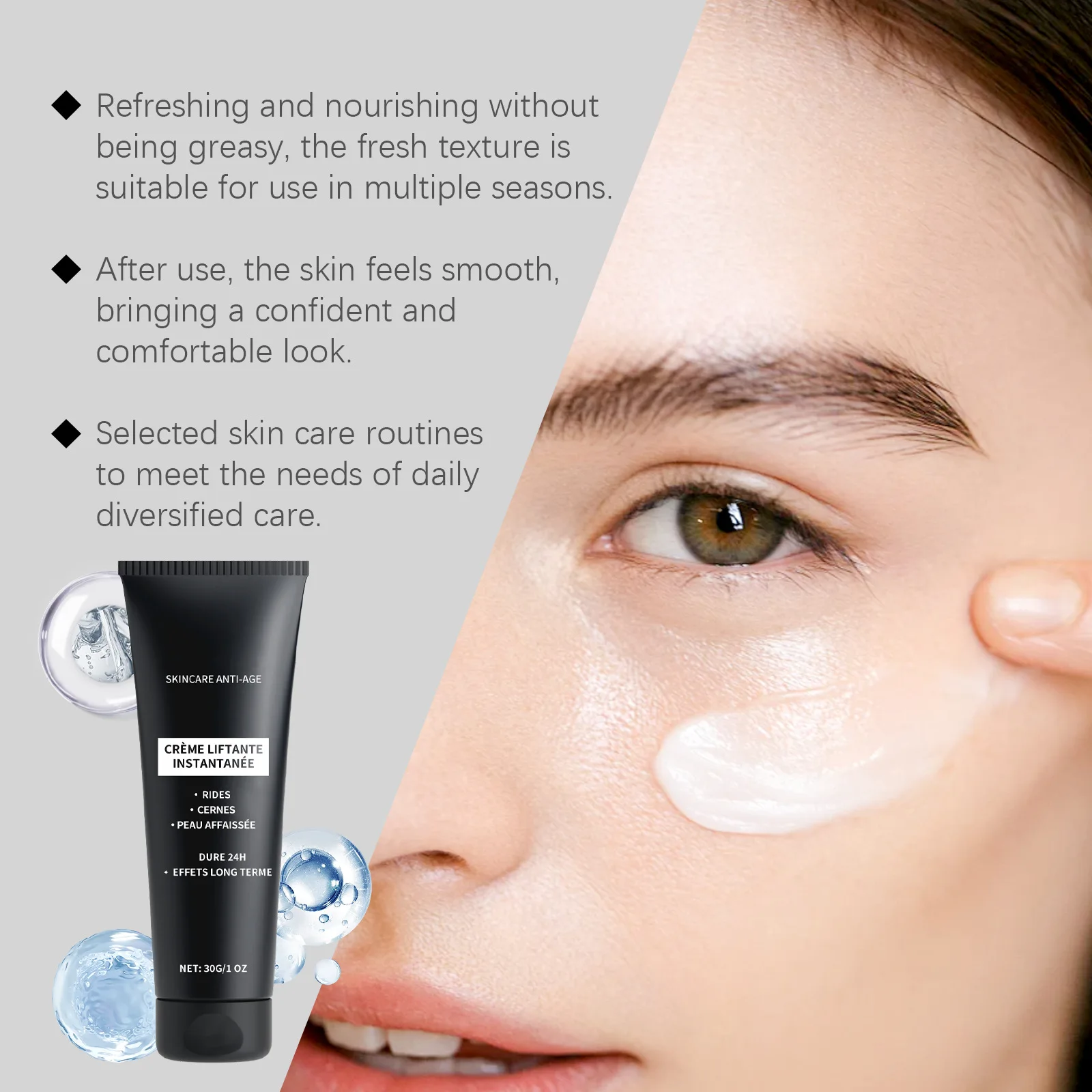 Crème Anti-âge, hydratation en profondeur, soins pour la peau du visage, Lifting du visage, estompe les ridules, acide hyaluronique, crème anti-rides