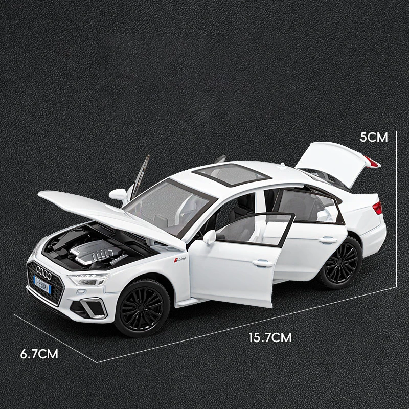 1:32 AUDI A4 Modello in lega di auto giocattolo Fonde sotto pressione fusione di metallo Suono e luce Auto giocattoli per bambini Veicolo