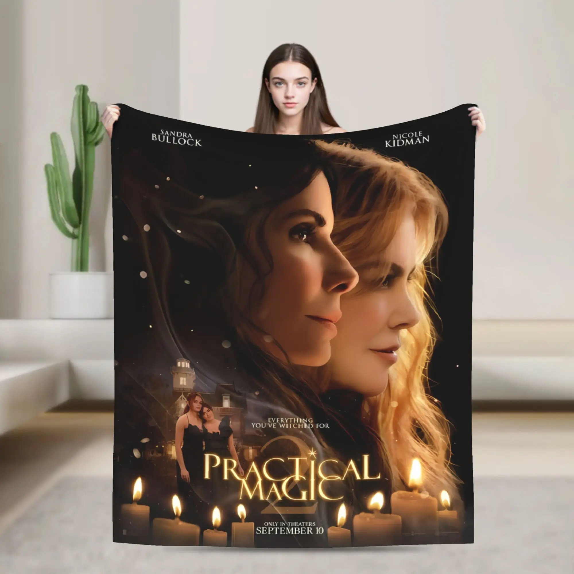 Practical Magic Candlelight Portrait Plush Blanket Girls Boys  Flannel Throw Blanket For Living Room Soft Quality Bedspread Gift