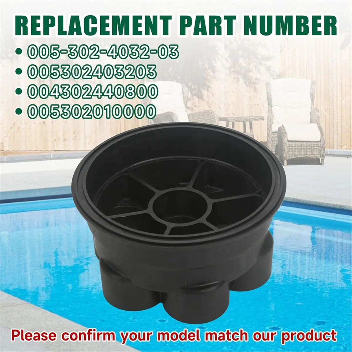 6-Port 2'' Water Valve Base Kit W/O-Ring 005-302-4032-03 for 6 Port Module PCC 2000, Vanquish, Pool Valet PV3