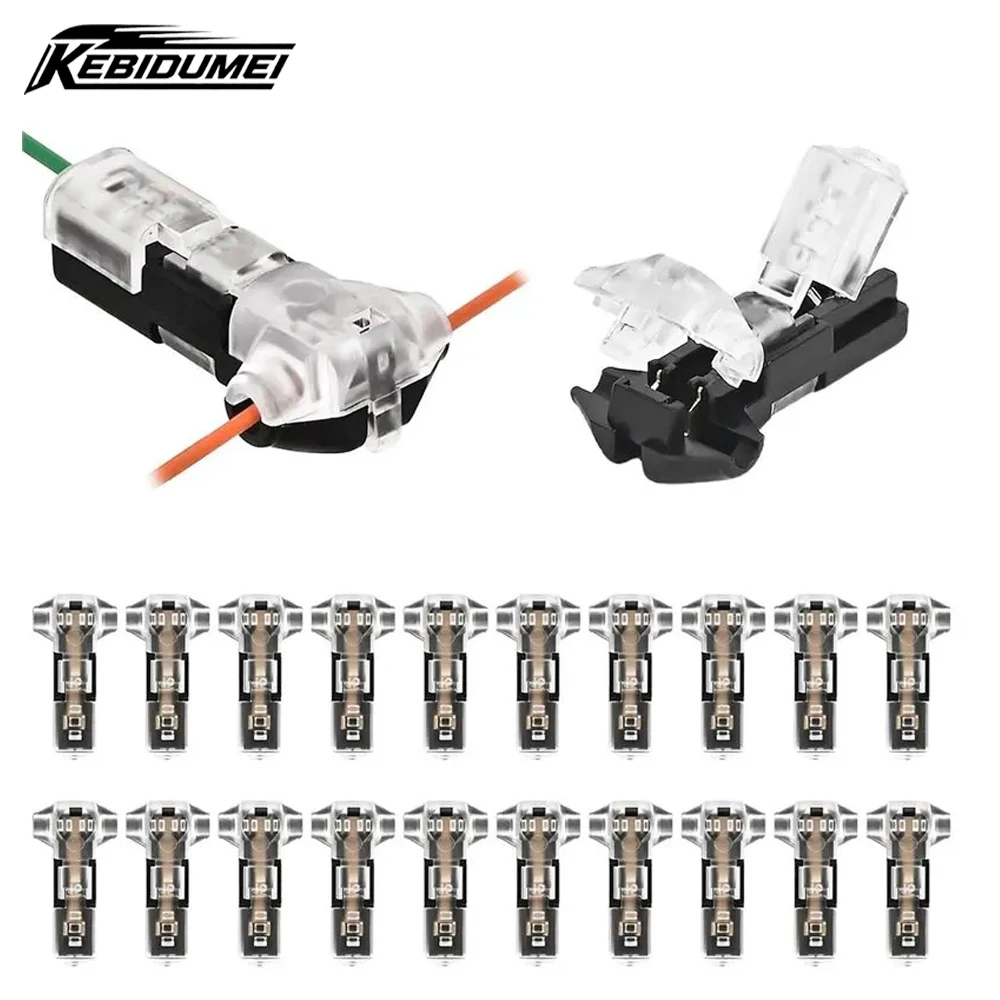 10Pcs T-Type Low Voltage Wire Connector Car Cable Connectors Quick Terminal Connections Joiners Auto Plug Electrical Accessories