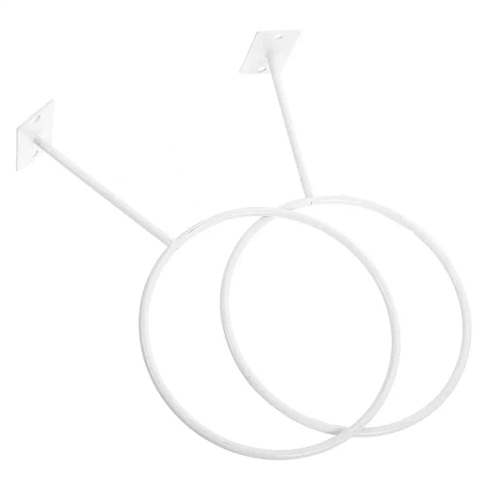 

2Pcs WallMounted Basketball Football Soccer Holder Sturdy Ball Stand Storage Rack MultiFunction Display Shelf White Iron