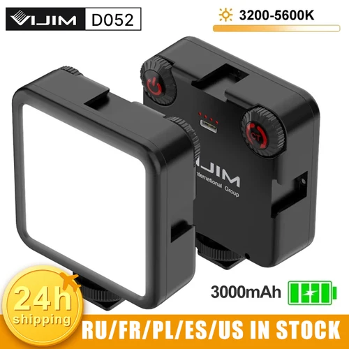VIJIM-luz LED para cámara de vídeo VL81 3200-5600K 850LM 6.5 W fría con zapata, Mini Vlog luz de relleno Panel de 3000mAh lámpara de fotografía