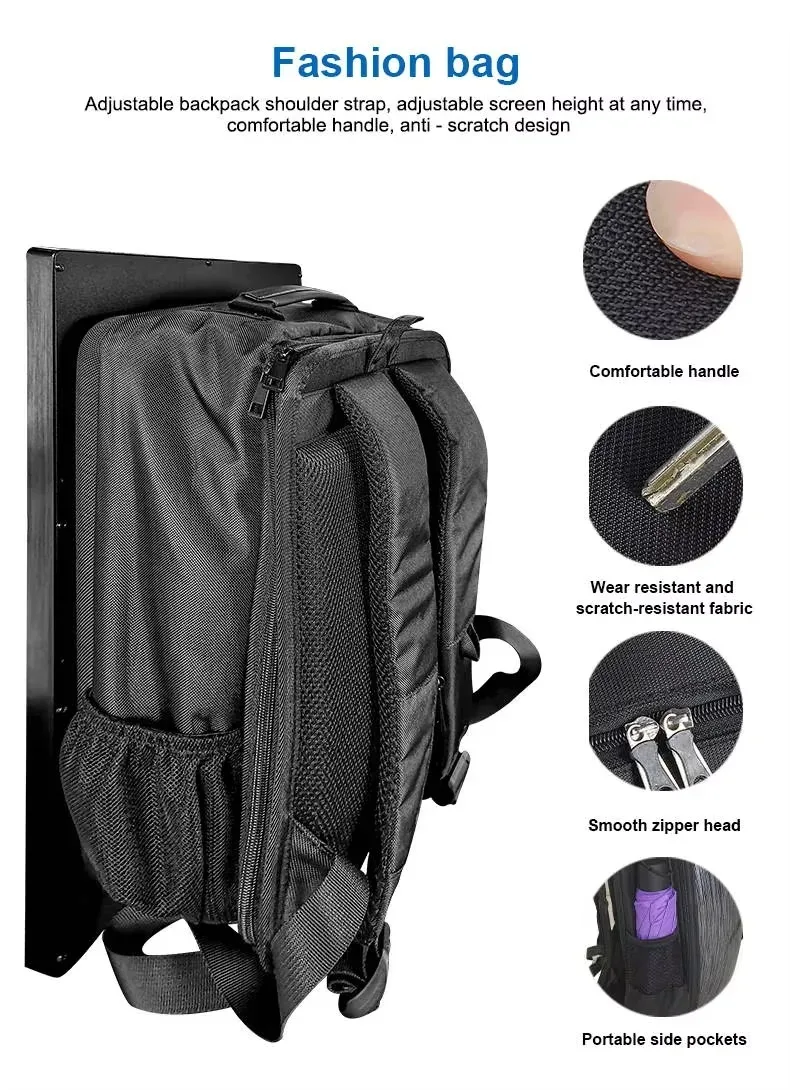27, 32 Inch Outdoor Walking Backpack Mobile Advertising Backpack Battery Powered LCD TV Advertising Player