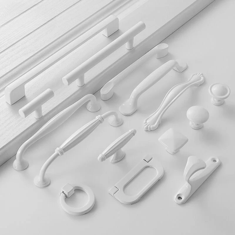 Handles Drawer Cabinet Furniture Kitchen Handles for Cabinet Knob Door Drawer Furniture Kitchen Knob Simplicity Fuji White