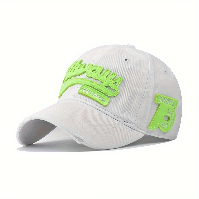 Men Women Baseball Cap with Embroidered Letters for Outdoor Fishing Travel Shopping Featuring Function
