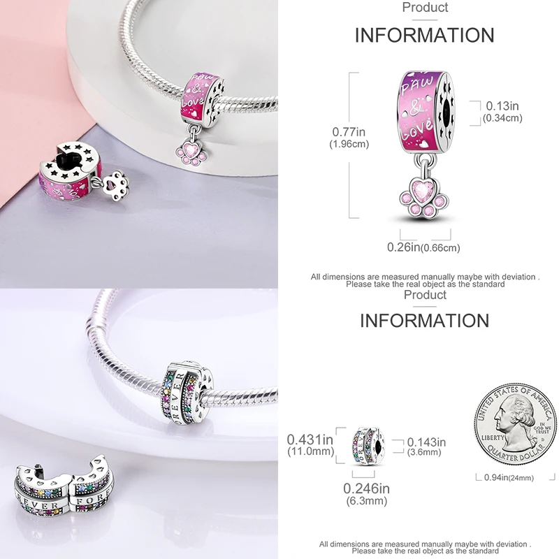 925 Sterling Silber Spacer Charm Perlen Schmetterling Blumen Stern Mond Bunt Lila DIY Armband Halskette Schmuck Geschenk für Frauen – Detail 16