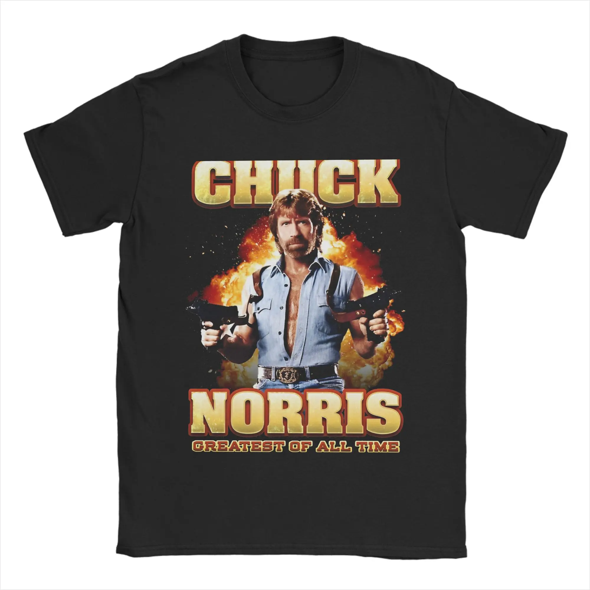 

Мужская и женская футболка с принтом Chuck Norris Greatest of All Time, футболки из чистого хлопка, одежда