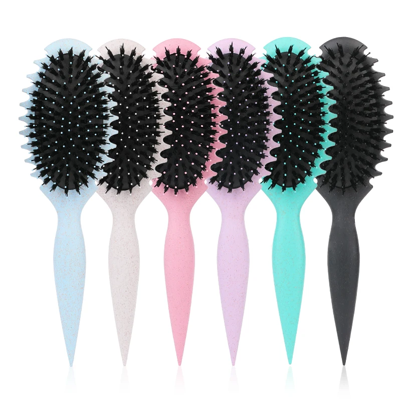 

Boar Bristle Detangling Hair Brush Curl Define Styling Brush Tangled Hair Comb Women Wet Curly Hair Brushes Barber Styling Tool