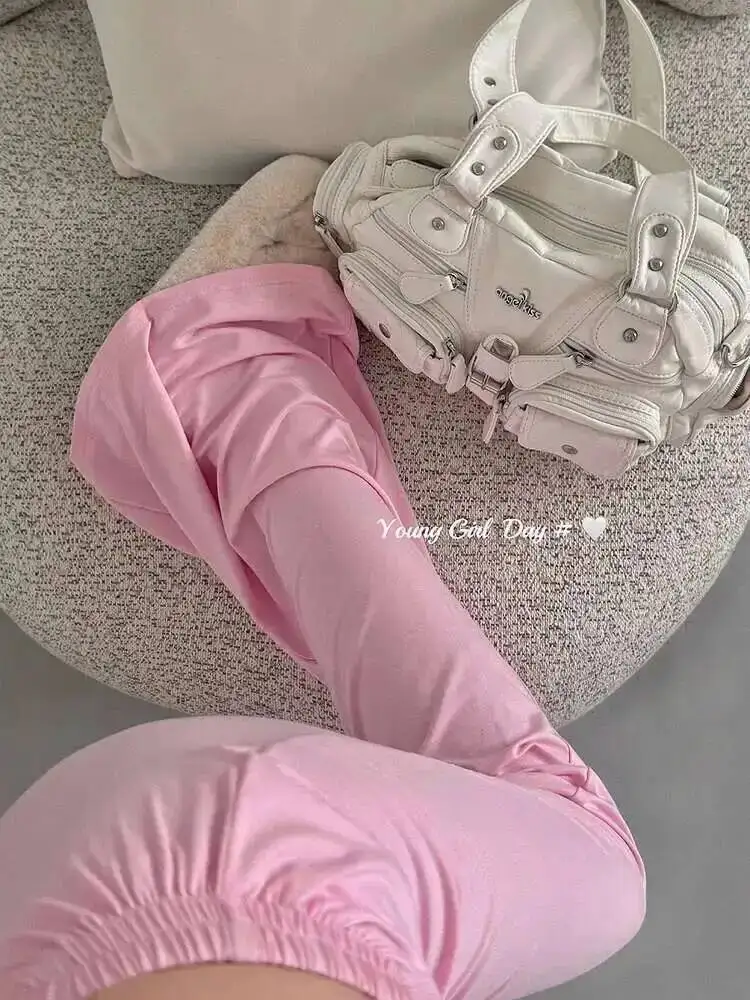 رغبة نقية كسول نمط منخفضة الخصر معلقة الشعور فضفاض التخسيس مستقيم الساق واسعة الساق سراويل تقليدية الطابق سراويل أنيقة AH1E