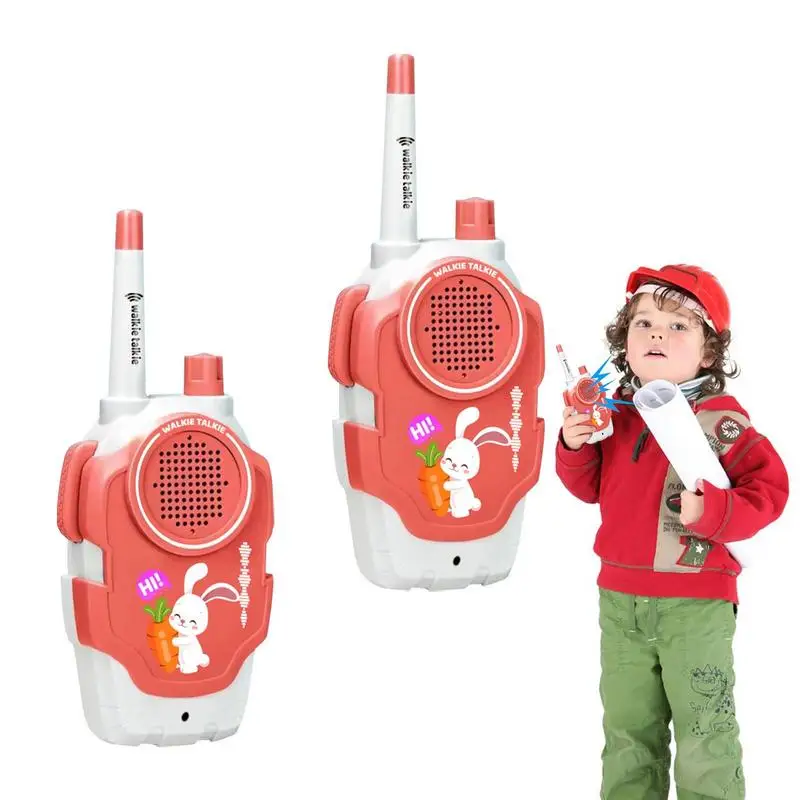 Kids Cute Walkie Talkies Battery Operated Rechargeable 2 Way Radio 3KM Long Range Interactive Toy Transceiver Wireless Intercom
