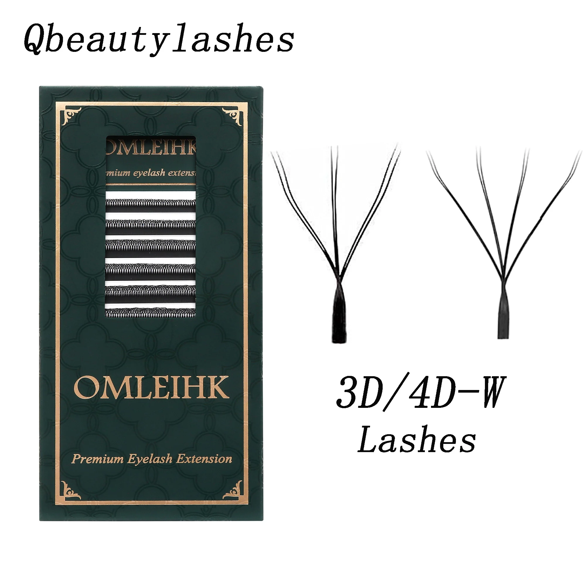 

OMLEIHK 3D 4D W Shaped Lashes yy Automatic Flowering Premade Fans Volume Eyelashes Extensions Individual Mega Black False Lashes