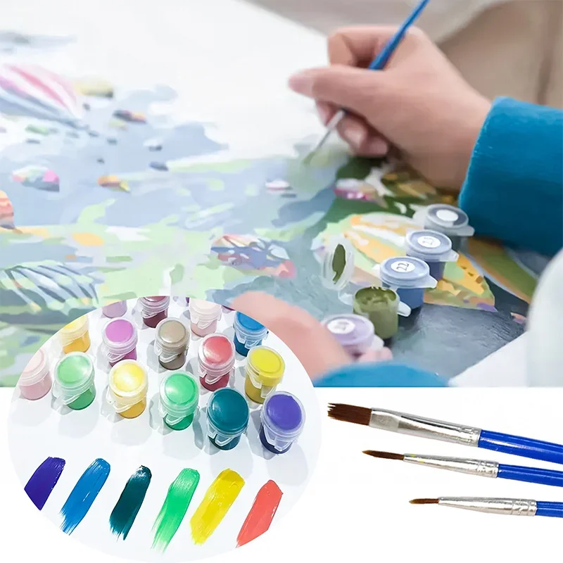 1 Set Professional Art Use Adult Paint by Numbers DIY Kit, Dreamy Blue Phalaenopsis Orchid Floral Pattern, 40x50cm/15.7x19.6in,