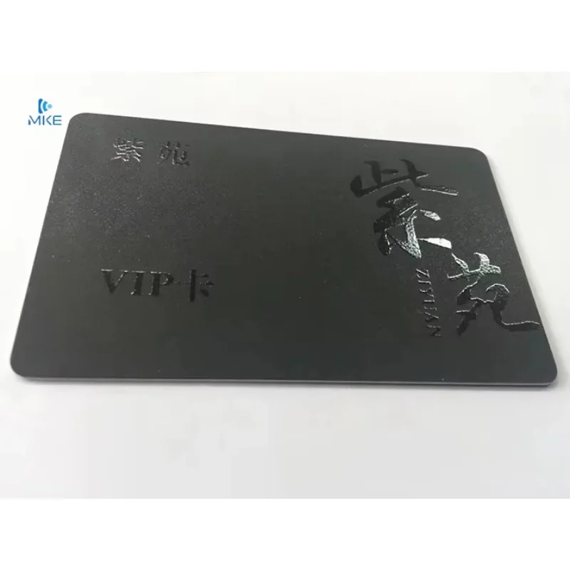 Tarjetas de Pvc con textura hundida de regalo comercial de oro cepillado de lujo