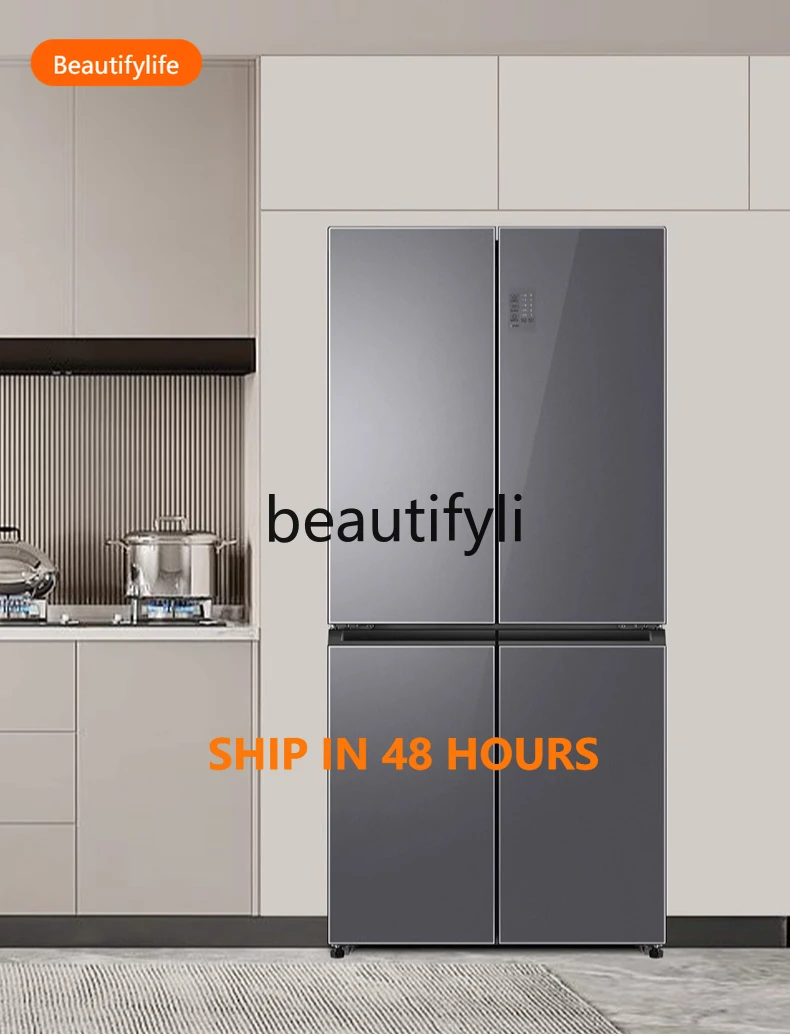 

Refrigerator for household use, four-door air-cooled and frost-free, three-speed variable temperature black gold purification, A