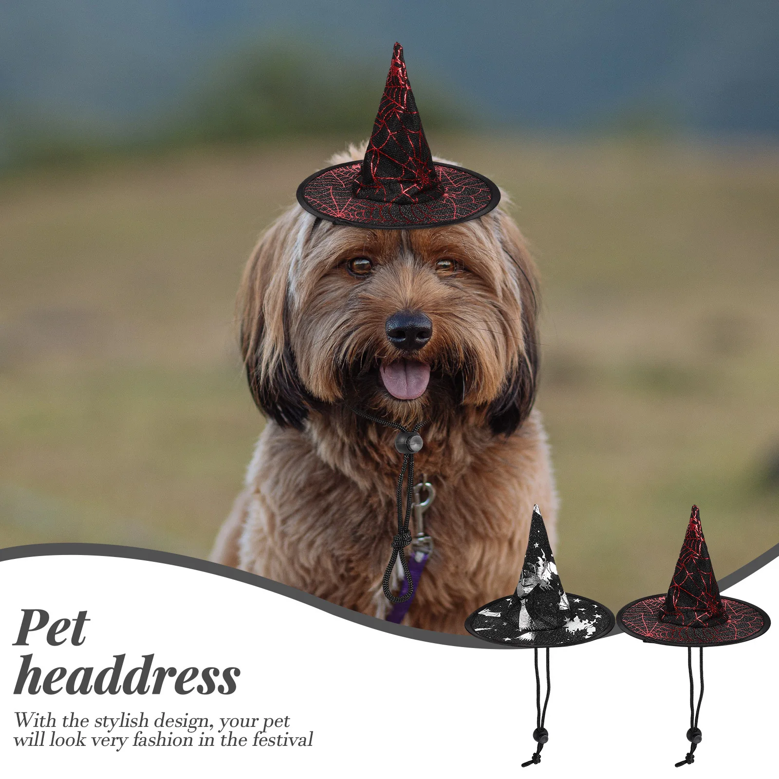 

2Pcs Halloween Pet Hat Witch Headdress Comfortable Party Decor for Cats Dogs Cat Hats Halloween Pet Hat Party Cat Headdress