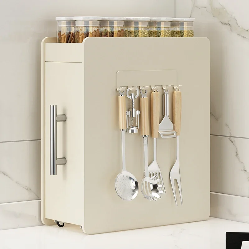 キッチン調味料ラックカウンタートップ多層引き出し多機能クリーム風調味油、塩、ソース、酢