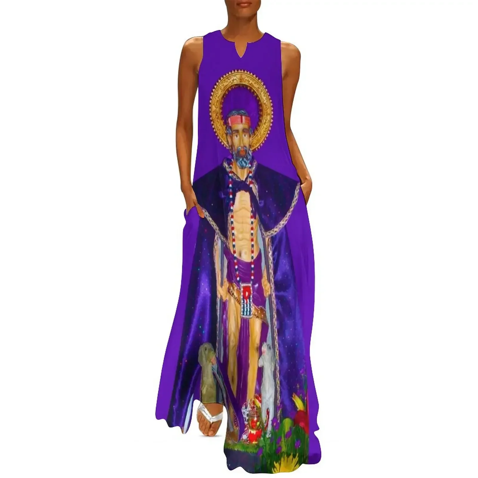 

San Lazaro Babalu Aye Cuba Santeria Long Dress fairy dress clothing women summer 2025 sensual sexy dress for women