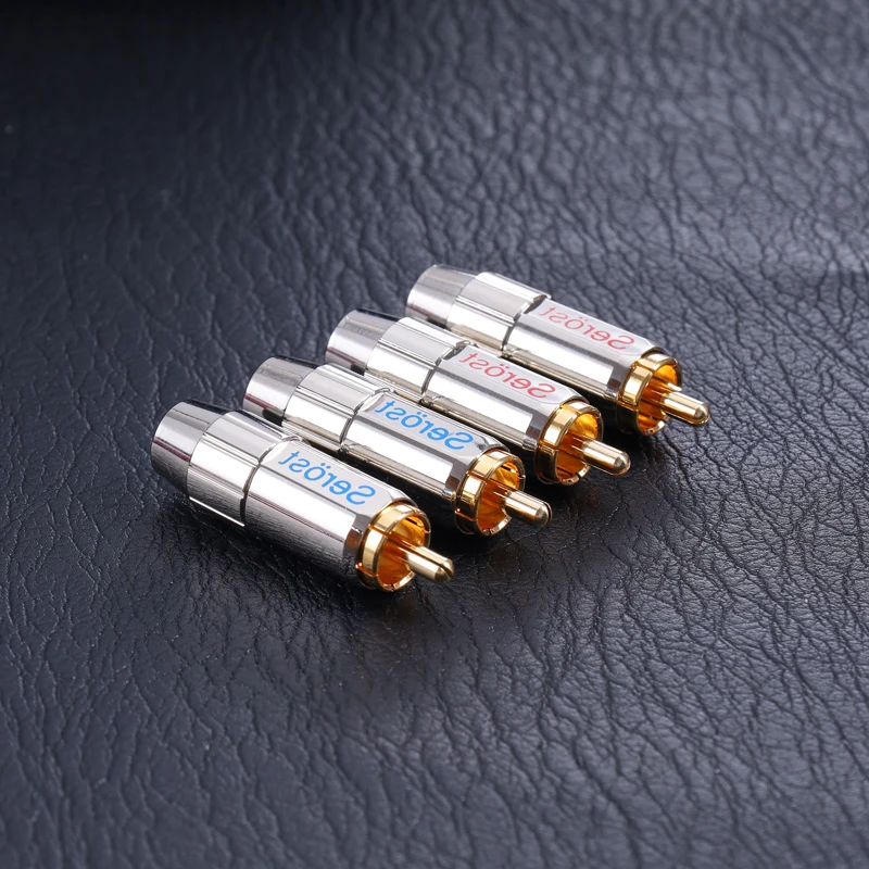 Serost R08 Cable de audio HiFi RCA 24K Conector de latón chapado en oro para 8 mm de diámetro