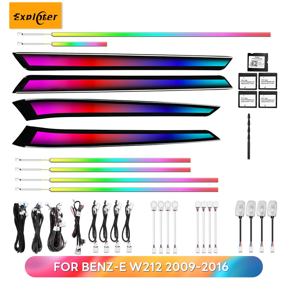 OEM Style Trim Interior Lighting Upgrade Accessories Colorful Ambient Light For Mercedes Benz W212 E-Class 2009-2016