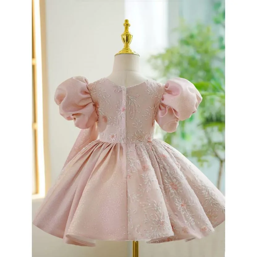 High-End Children\'s Princess Evening Gown Puff Sleeve Design Kids Catwalk Wedding Birthday Baptism Eid Party Girls Dresses A3060