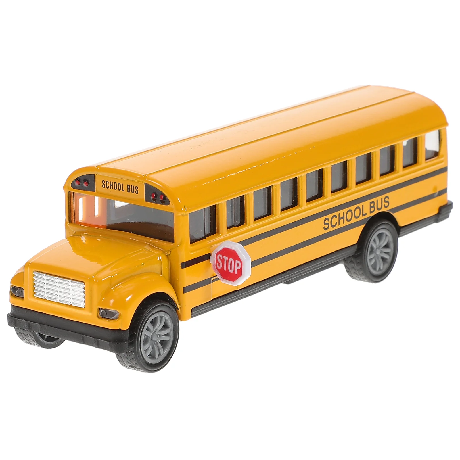 School Bus Toys Alloy Pull Back Car Truck Kids Wing Orange Toddler Airplane Model