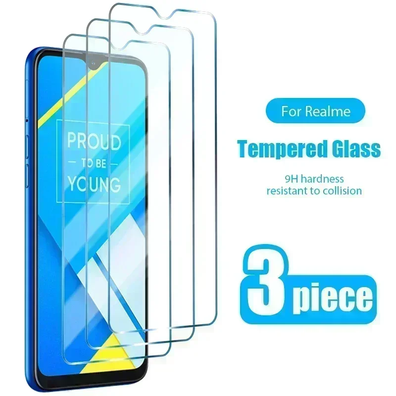 

3PCS Tempered Glass for Realme C3 C2 GT Neo 5G Screen Protector for Realme C15 C11 8 7 Pro C12 C17 C25 C21 C20 Phone Glass