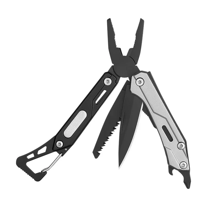 Multitool Pliers Folding Knife With Carabiner Serrated Blade Cable Rope Cutter Multifunction Plierss Survive Pocket Tool Knives